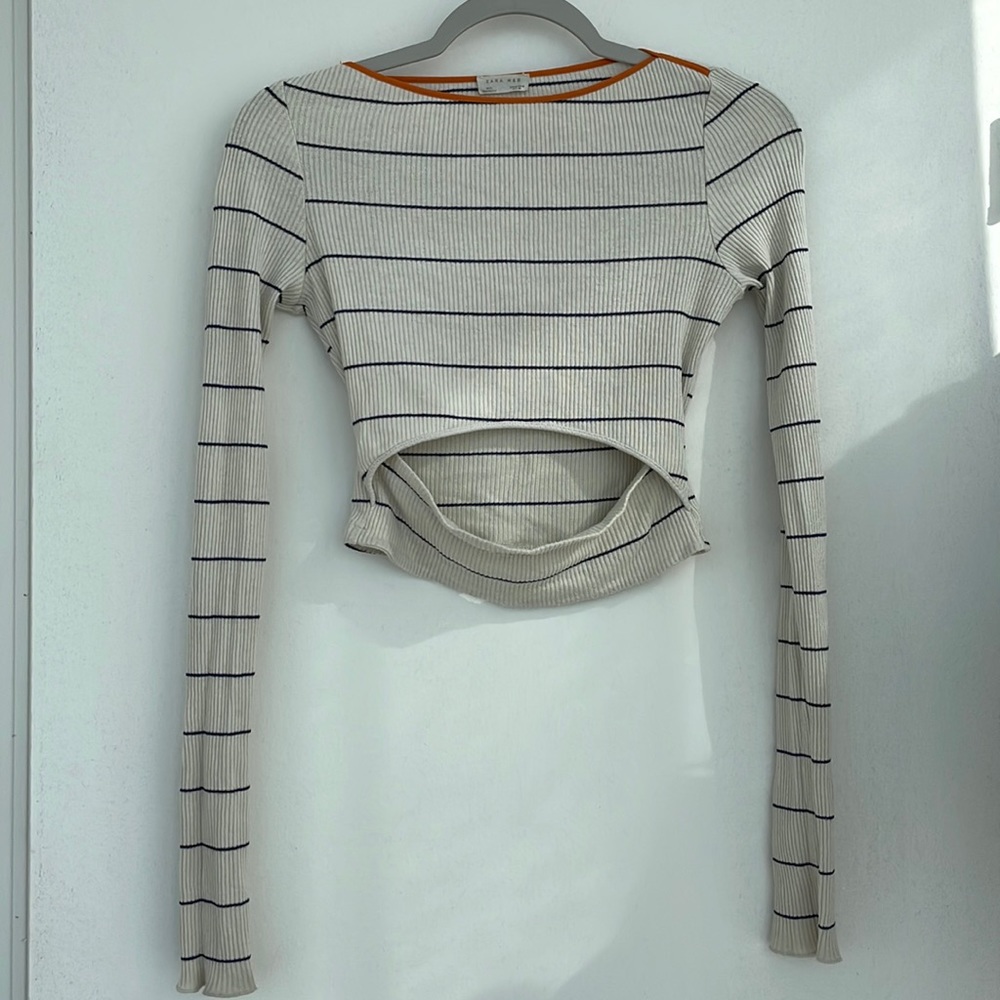 Zara long sleeve striped top